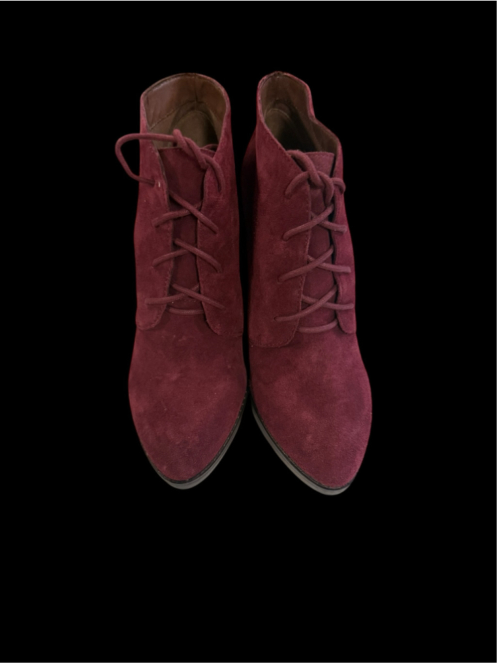 Women's Steve Madden Burgundy Suede Ankle Booties Size 9M